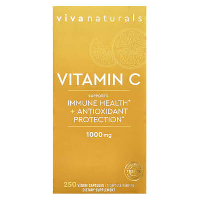 Viva Naturals Витамин C, 1,000 mg, 250 вегетарианских капсул