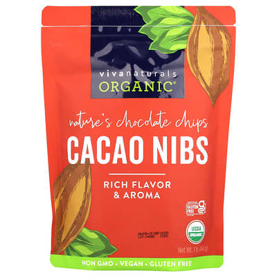 Viva Naturals Organic® какао-нибсы, 1 lb (454 g)