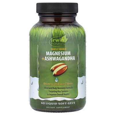 Triple Source Magnesium + Ashwagandha, 60 Liquid Soft-Gels