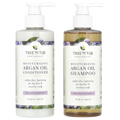 Набор шампунь и кондиционер с маслом аргана для сухих волос, Relaxing Lavender, 2 предмета, 250 ml каждый