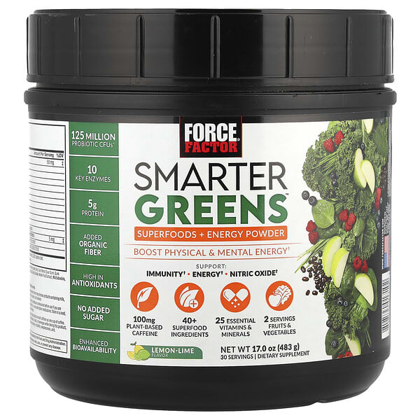 Smarter Greens суперфуд порошок, лимон-лайм, 17 oz (483 g)