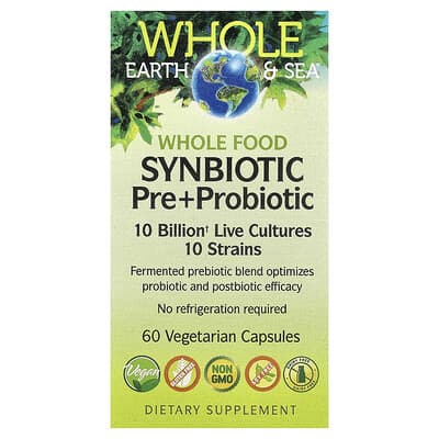 Whole Earth & Sea®, Whole Food Synbiotic Pre+Probiotic, 60 Vegetarian Capsules