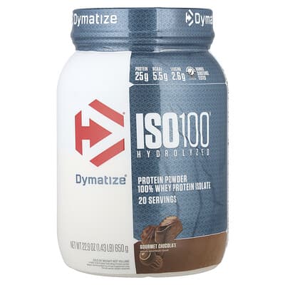 ISO100® Hydrolyzed, 100% Whey Protein Isolate, Gourmet Chocolate, 1.43 lb (650 g)