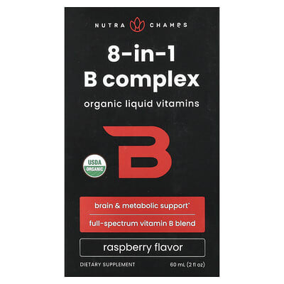 Комплекс витаминов группы B NutraChamps 8-In-1 B Complex, малина, 2 fl oz (60 ml)
