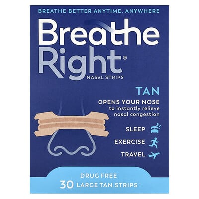 Nasal Strips, Large, Tan, 30 Strips
