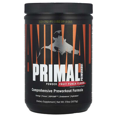 Animal Предтренировочный порошок Primal Preworkout, Fruit Punch, 17.9 oz (507.5 g)