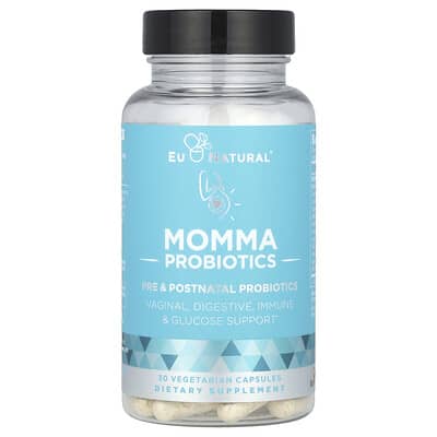 Пробиотики Eu Natural Momma, до и после родов, 30 вегетарианских капсул