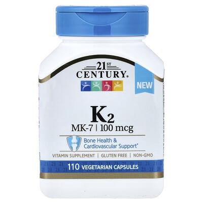 Витамин K2, 100 mcg, 110 вегетарианских капсул