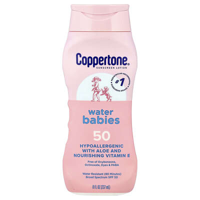 Sunscreen Lotion, Water Babies, SPF 50, 8 fl oz (237 ml)