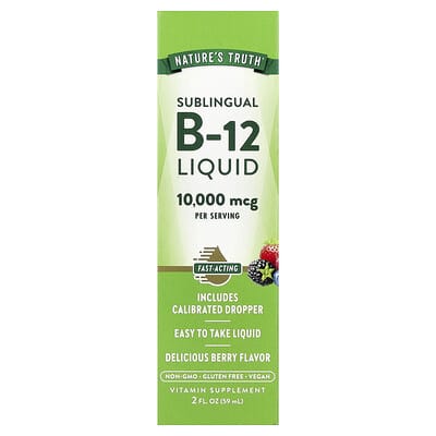 Sublingual B-12 Liquid, Delicious Berry, 2 fl oz (59 ml)