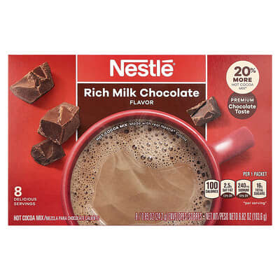 Rich Milk Chocolate, 8 Envelopes, 0.85 oz (24.2 g) Each