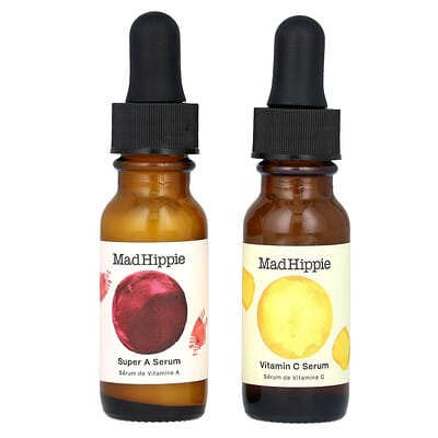 Day and Night Dual Pack, Vitamin C & Super A Serum, 2 Bottles, 0.5 fl oz (15 ml) Each