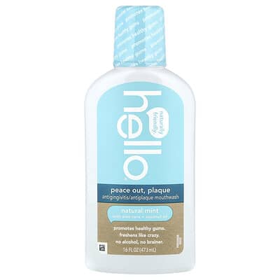Ополаскиватель для рта Peace Out, против зубного камня и гингивита, Natural Mint, 16 fl oz (473 ml)
