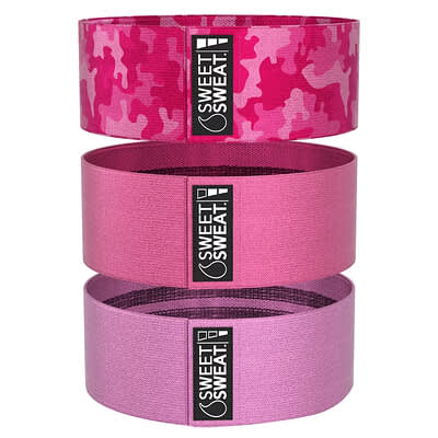 Sweet Sweat, Hip Bands, Pink, 3 Bands