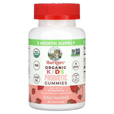 Organic Kids Probiotic Gummies, Strawberry, 60 Gummies
