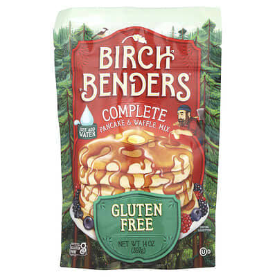 Смесь для блинов и вафель Birch Benders, без глютена, 14 oz (397 g)