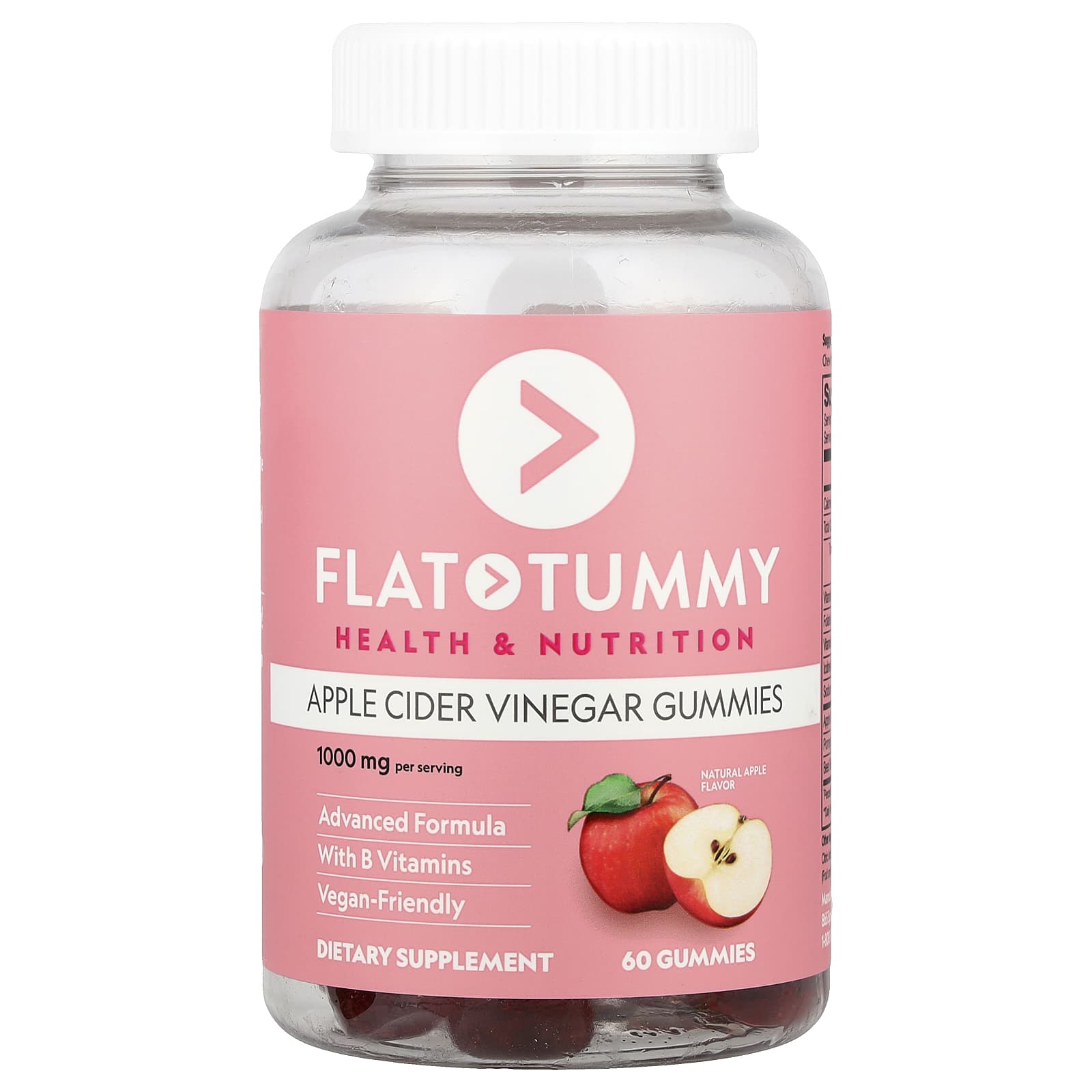 Желе витамины Apple Cider Vinegar Flat Tummy Natural Apple, 60 шт