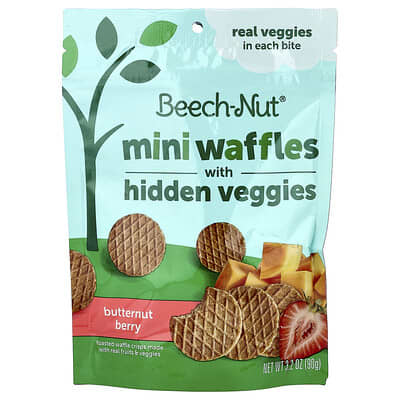 Мини-вафли Beech-Nut с овощами, 12+ месяцев, Butternut Berry, 3.2 oz (90 g)