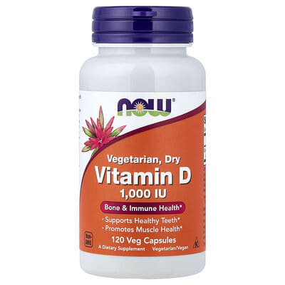 Vegetarian Dry Vitamin D, 1,000 IU, 120 Veg Capsules