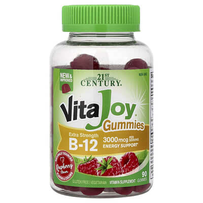 VitaJoy® B-12 жевательные витамины, малина, 90 штук