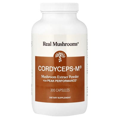 Real Mushrooms Cordyceps-M®, порошок экстракта грибов, 300 капсул (500 mg per Capsule)