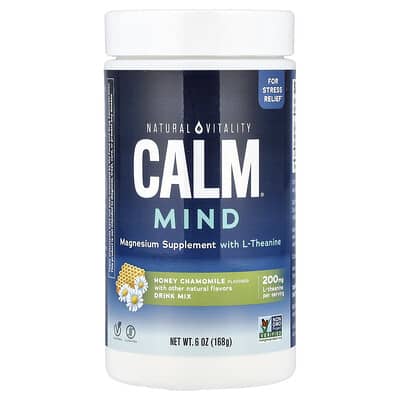 CALM®, Mind, Magnesium Supplement With L-Theanine Drink Mix, Honey Chamomile, 6 oz (168 g)