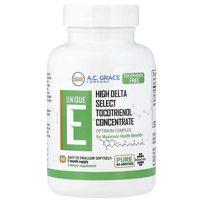 Unique E, Tocotrienol, 125 mg, 60 мягких капсул