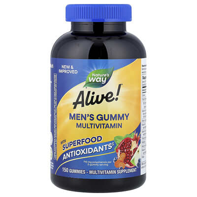 Alive!® Мужские витаминные мармеладки, фруктовые, 150 шт