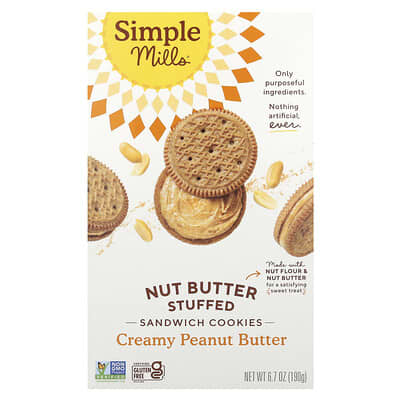 Nut Butter Stuffed Sandwich Cookies, Creamy Peanut Butter, 6.7 oz (190 g)