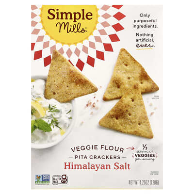 Вегетарианские хлебцы-пита Simple Mills, Himalayan Salt, 4.25 oz (120 g)