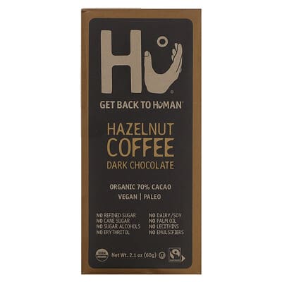 Hu кофе с фундуком, темный шоколад, 70% какао, 2.1 oz (60 g)