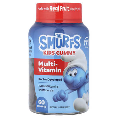 Kids Gummy, Multi-Vitamin, Ages 3+, Smurf Berry, 60 Gummies