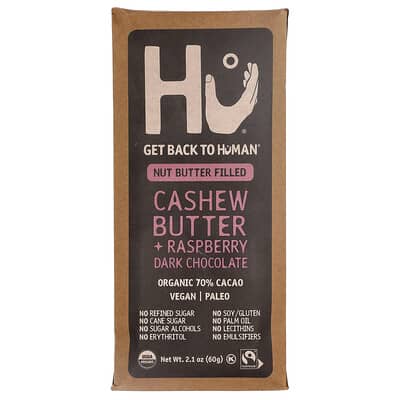 Cashew Butter + Raspberry Dark Chocolate, 70% Cacao, 2.1 oz (60 g)