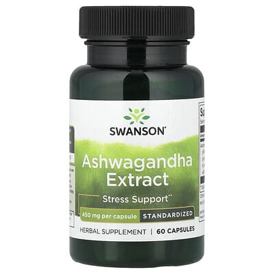 Ashwagandha Extract, Standardized, 450 mg, 60 Vegan Capsules