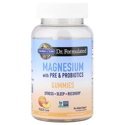 Magnesium with Pre & Probiotics Gummies, Peach, 60 Gummies