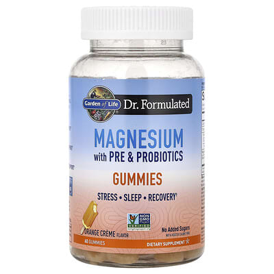 Magnesium with Pre & Probiotics Gummies, Orange Creme, 60 Gummies