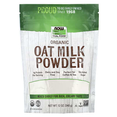 Real Food органическое овсяное молоко в порошке, 12 oz (340 g)
