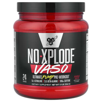 Предтренировочный комплекс BSN No-Xplode® VASO, Ultimate Pump, Jungle Juice, 1.11 lb (504 g)