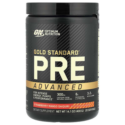 Gold Standard® Pre Advanced, клубника-манго дайкири, 14.1 oz (400 g)
