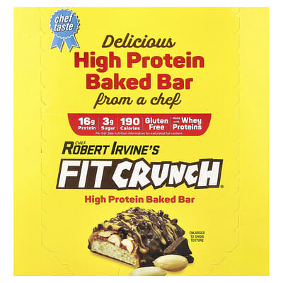 High Protein Baked Bar, Chocolate Peanut Butter, 9 Bars, 1.62 oz (46 g) Each