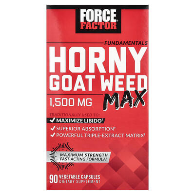 Force Factor Fundamentals, Horny Goat Weed Max, 90 растительных капсул