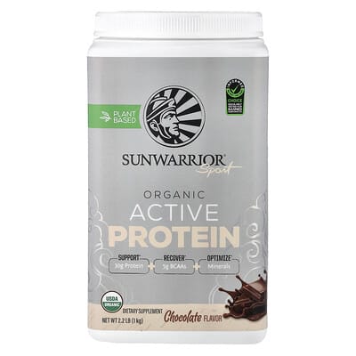 Спортивный органический активный протеин, шоколад, 2.2 lb (1 kg)