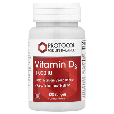 Vitamin D3, 25 mcg (1,000 IU), 120 Softgels