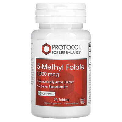 Protocol for Life Balance 5-Methyl Folate, 1,000 mcg, 90 таблеток