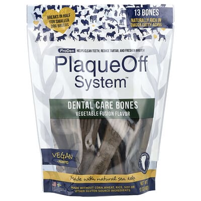 PlaqueOff System™, Dental Care Bones, For Dogs, Vegetable Fusion, 13 Bones, 17 oz (482 g)