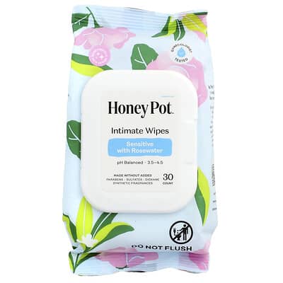 Влажные салфетки Intimate Wipes, Sensitive с розовой водой, 30 шт.