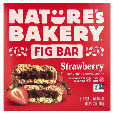 Fig Bar, Strawberry, 6 Twin Packs, 2 oz (57 g) Each