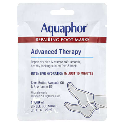 Aquaphor восстанавливающая маска для ног 1 пара 0.7 fl oz (20 ml)