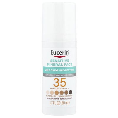 Tinted Sensitive Mineral Face Sunscreen Lotion, SPF 35, 1.7 fl oz (50 ml)