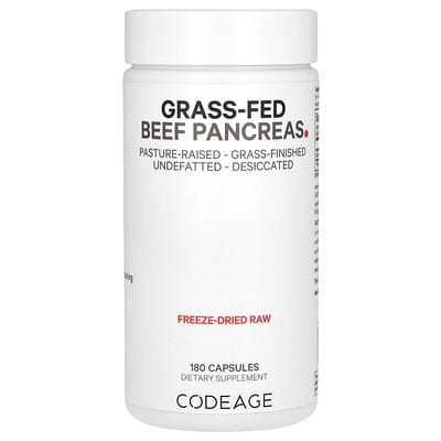 Поджелудочная железа говяжья Grass-Fed, 180 капсул (500 mg на капсулу)